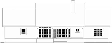 Country Ranch Rear Elevation of Plan 40010