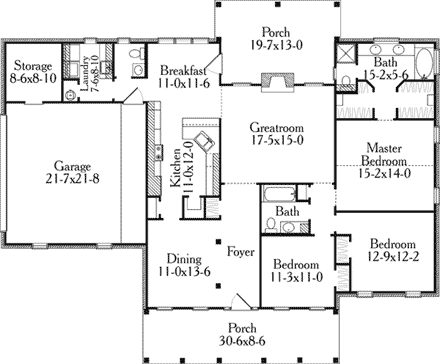 House Plan 40011 First Level Plan