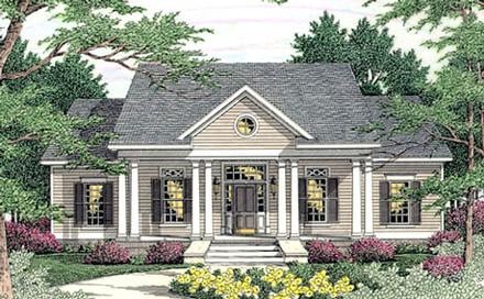 Cape Cod Colonial Country Elevation of Plan 40015