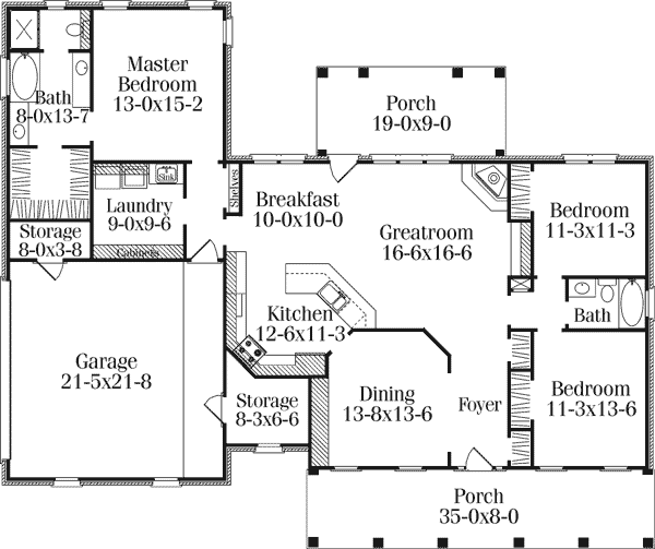 Colonial Southern Level One of Plan 40016