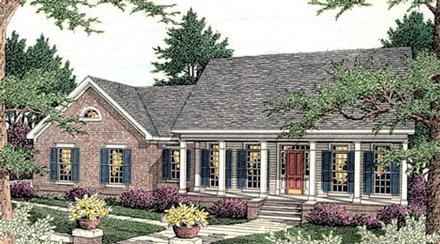 Colonial Southern Elevation of Plan 40016
