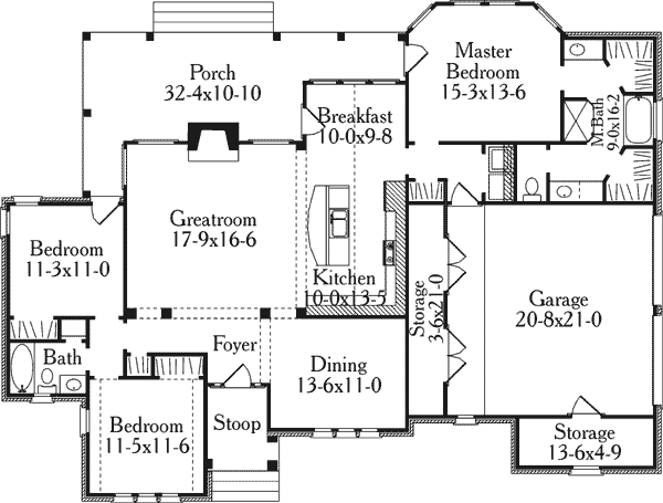 Bungalow European Level One of Plan 40017