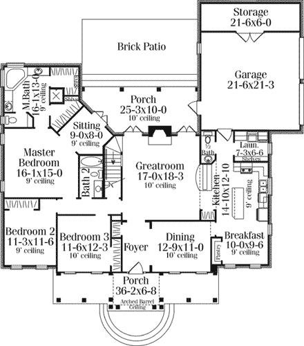 House Plan 40019 First Level Plan