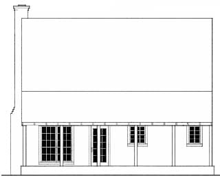 Cabin Country Southern Rear Elevation of Plan 40025