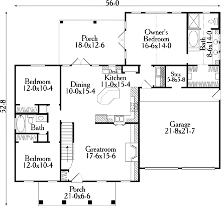 House Plan 40029 First Level Plan