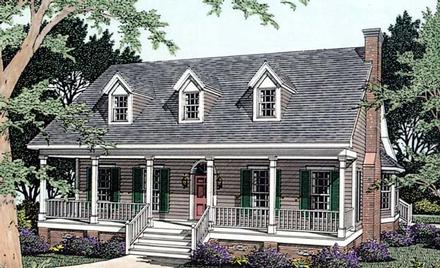 Cape Cod Country Elevation of Plan 40032