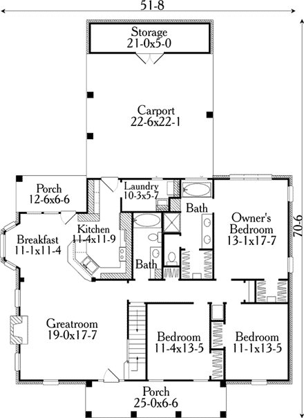 House Plan 40034 First Level Plan