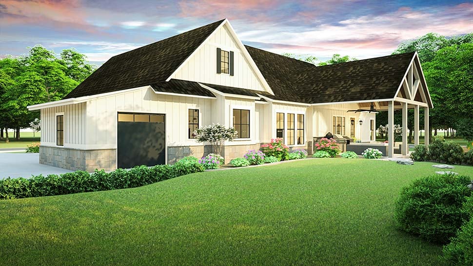 Country, Farmhouse, Southern Plan with 2252 Sq. Ft., 3 Bedrooms, 2 Bathrooms, 2 Car Garage Picture 5