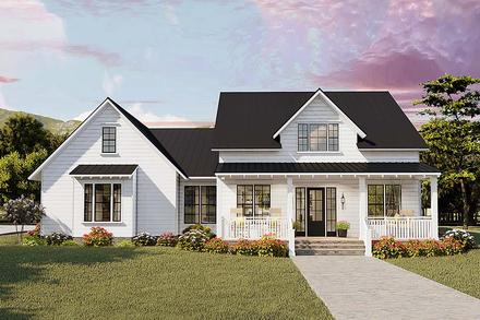 Cottage Country Craftsman Farmhouse Ranch Southern Traditional Elevation of Plan 40046