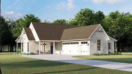 Cottage Country Farmhouse French Country Southern Traditional Elevation of Plan 40047