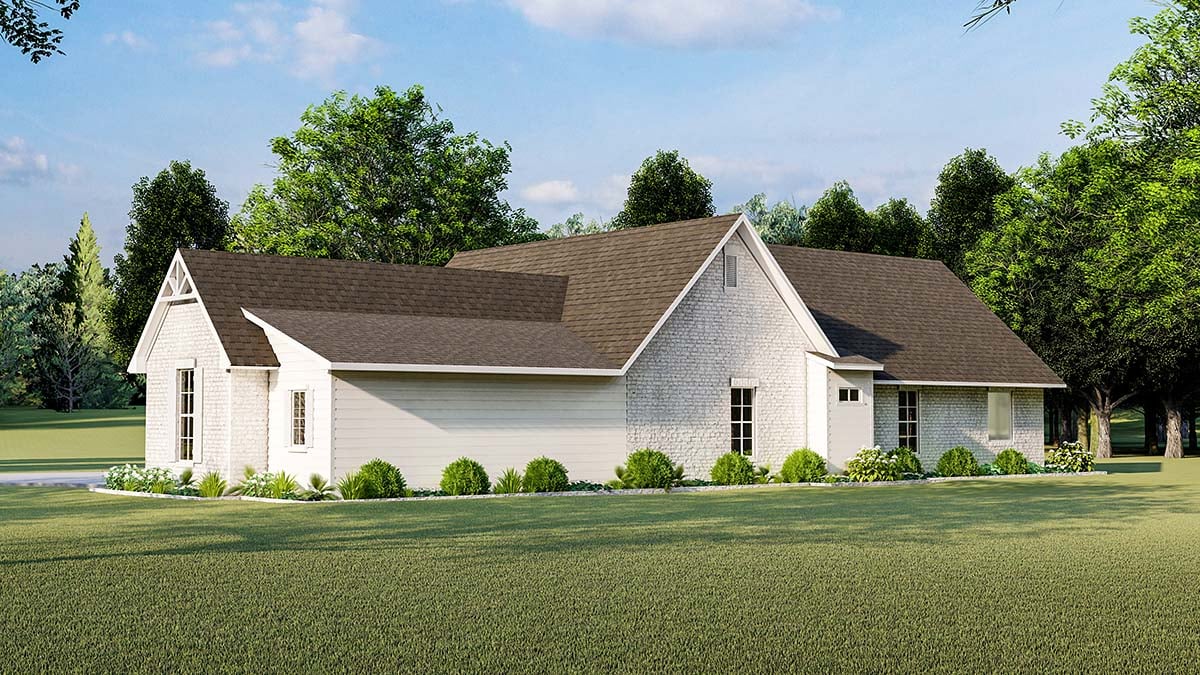 Cottage, Country, Farmhouse, French Country, Southern, Traditional Plan with 1782 Sq. Ft., 3 Bedrooms, 2 Bathrooms, 2 Car Garage Picture 2