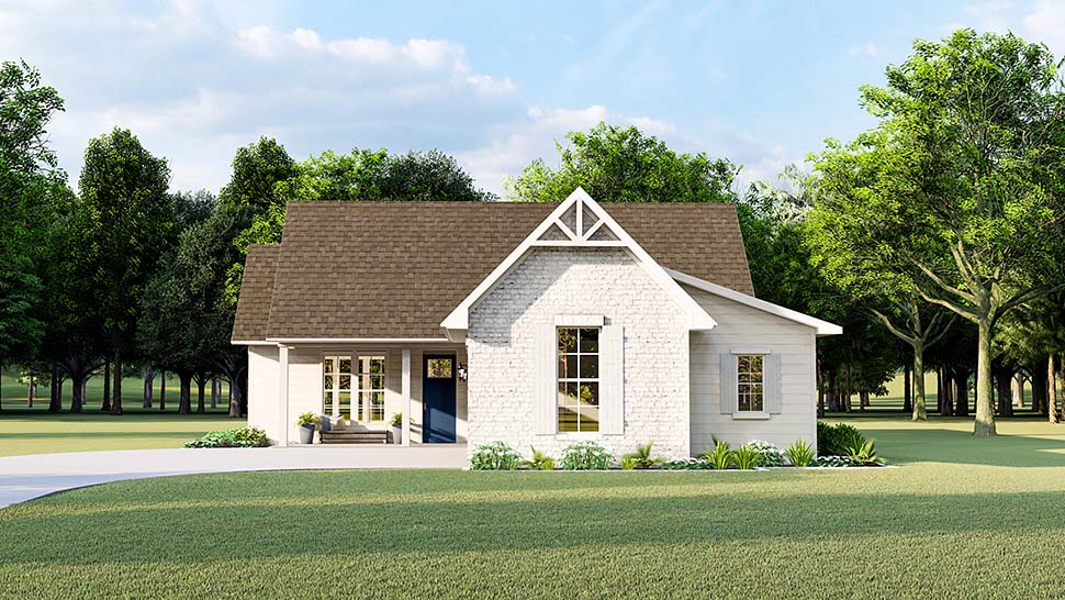 Cottage, Country, Farmhouse, French Country, Southern, Traditional Plan with 1782 Sq. Ft., 3 Bedrooms, 2 Bathrooms, 2 Car Garage Picture 4