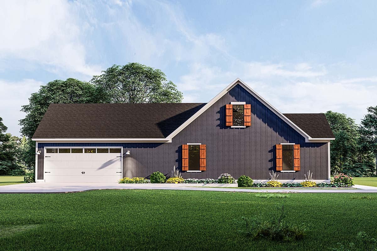 Country, Farmhouse, Ranch, Traditional Plan with 1936 Sq. Ft., 3 Bedrooms, 2 Bathrooms, 2 Car Garage Picture 3