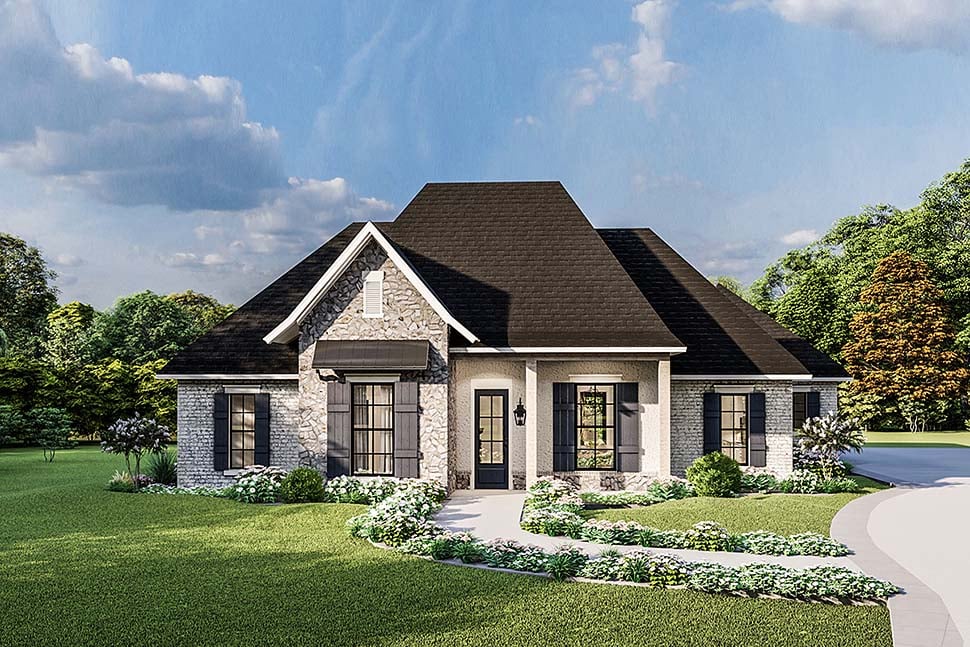 Country, Craftsman, European, Farmhouse, Southern, Traditional Plan with 2298 Sq. Ft., 4 Bedrooms, 3 Bathrooms, 2 Car Garage Elevation