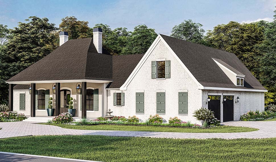 Acadian, Country, Farmhouse, French Country, Southern, Traditional Plan with 3507 Sq. Ft., 4 Bedrooms, 3 Bathrooms, 2 Car Garage Picture 4