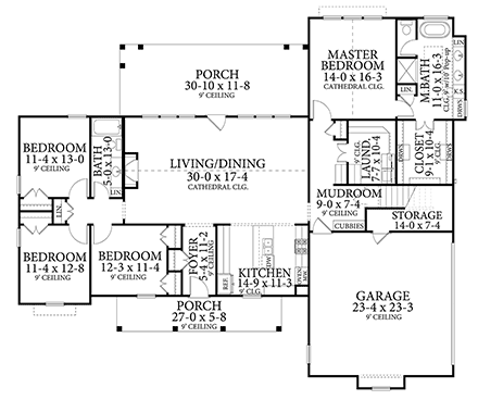 House Plan 40053 First Level Plan