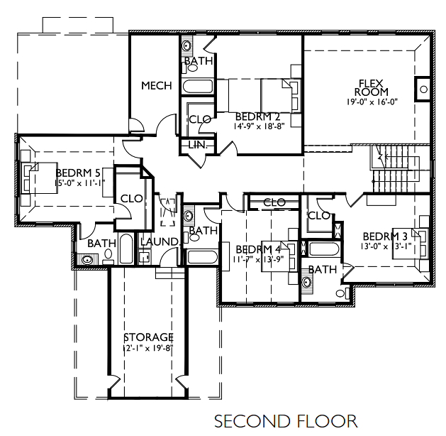 Colonial Country Southern Traditional Level Two of Plan 40102