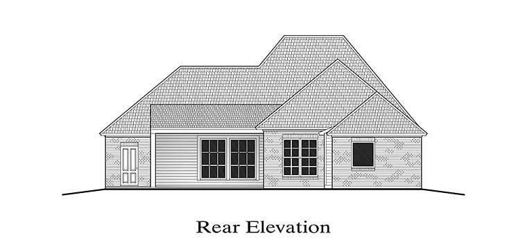 European French Country Rear Elevation of Plan 40304