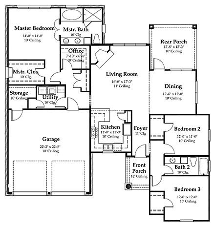 House Plan 40305 First Level Plan