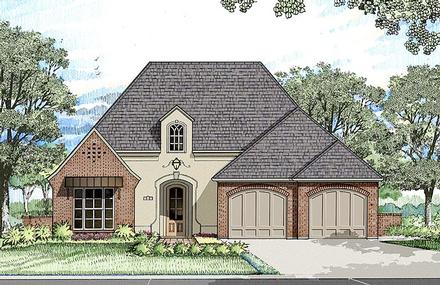 French Country Southern Elevation of Plan 40306