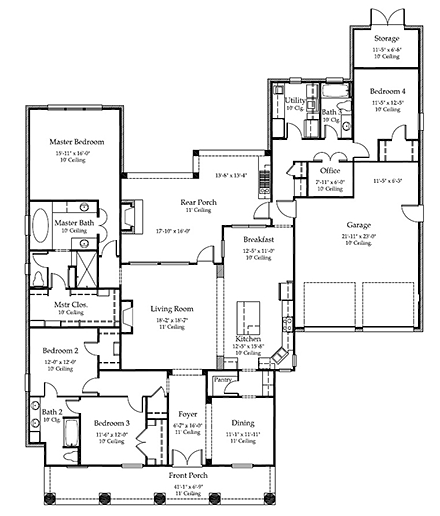 House Plan 40310 First Level Plan