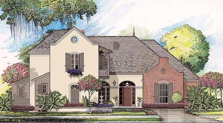 European French Country Southern Southwest Elevation of Plan 40313