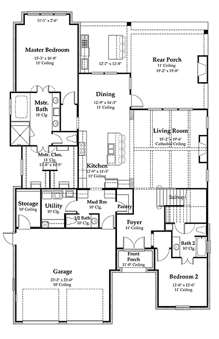 House Plan 40314 First Level Plan