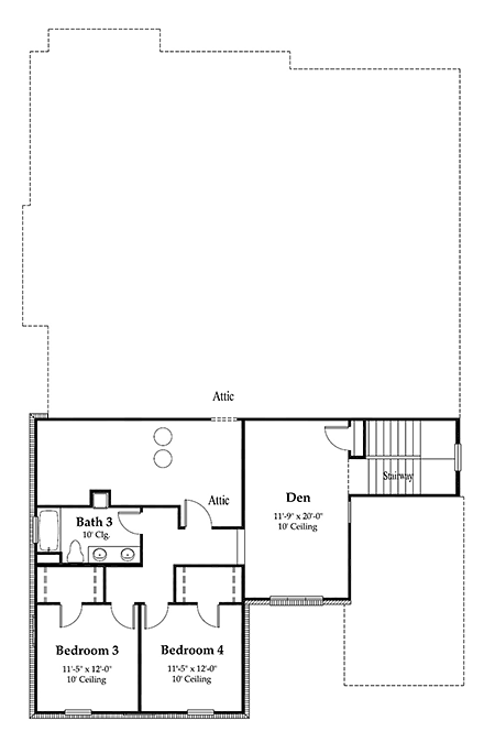 House Plan 40314 Second Level Plan