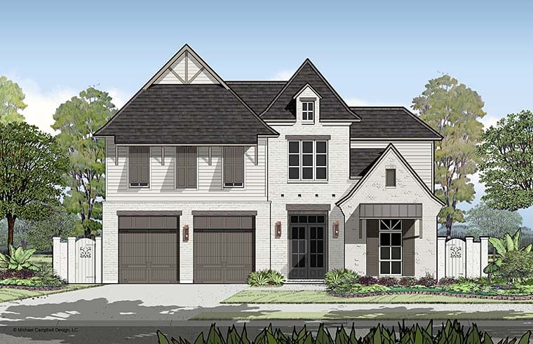 European, French Country, Southern Plan with 3031 Sq. Ft., 4 Bedrooms, 4 Bathrooms, 2 Car Garage Picture 4