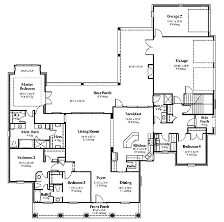 House Plan 40315 First Level Plan