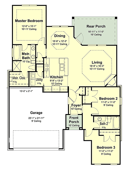 House Plan 40317 First Level Plan