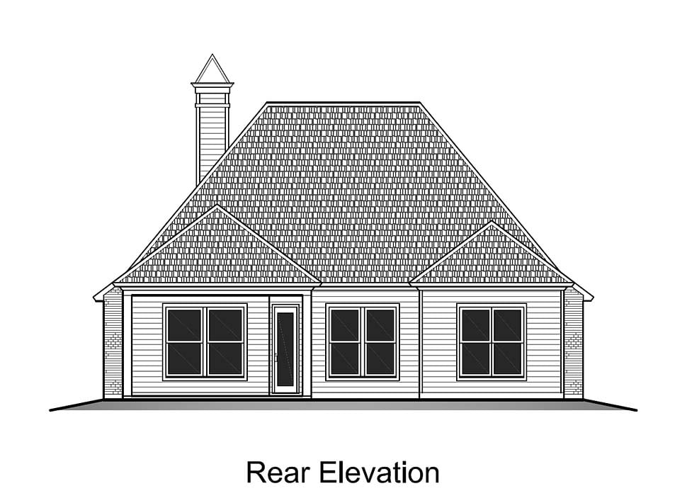European French Country Rear Elevation of Plan 40317
