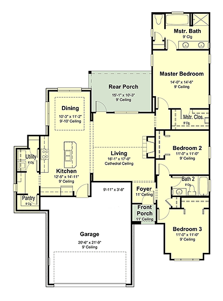 House Plan 40318 First Level Plan