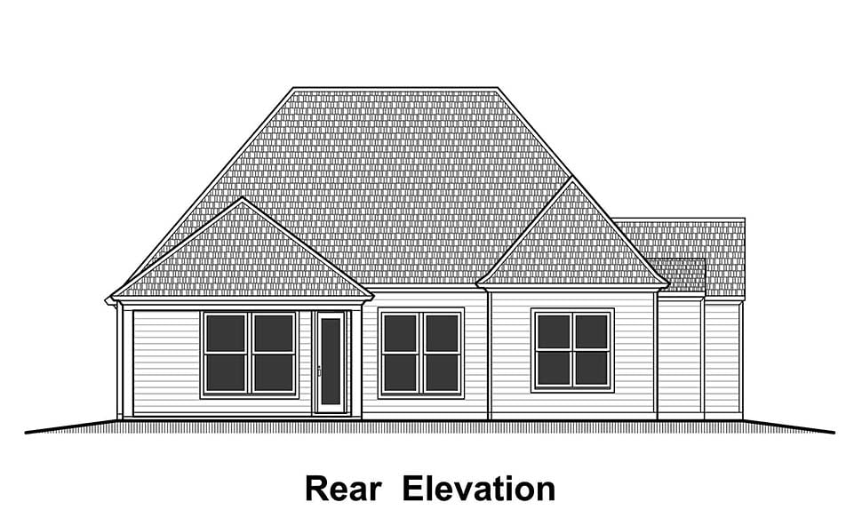 European French Country Rear Elevation of Plan 40320