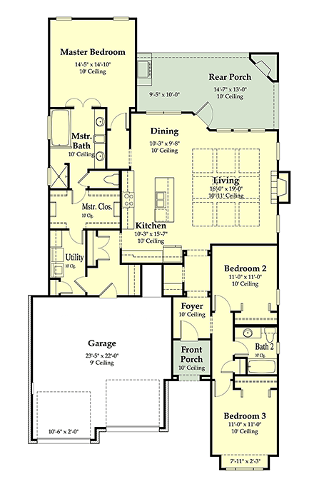 House Plan 40322 First Level Plan