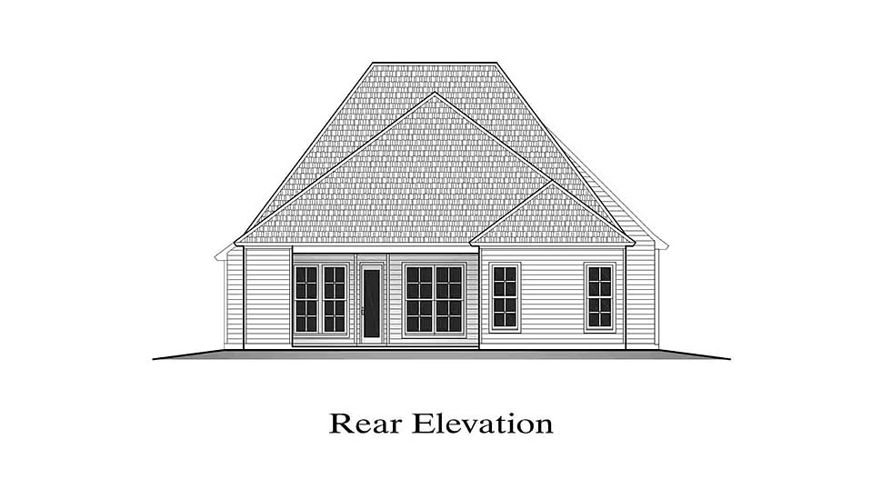 European French Country Rear Elevation of Plan 40322