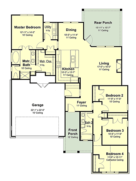 House Plan 40323 First Level Plan