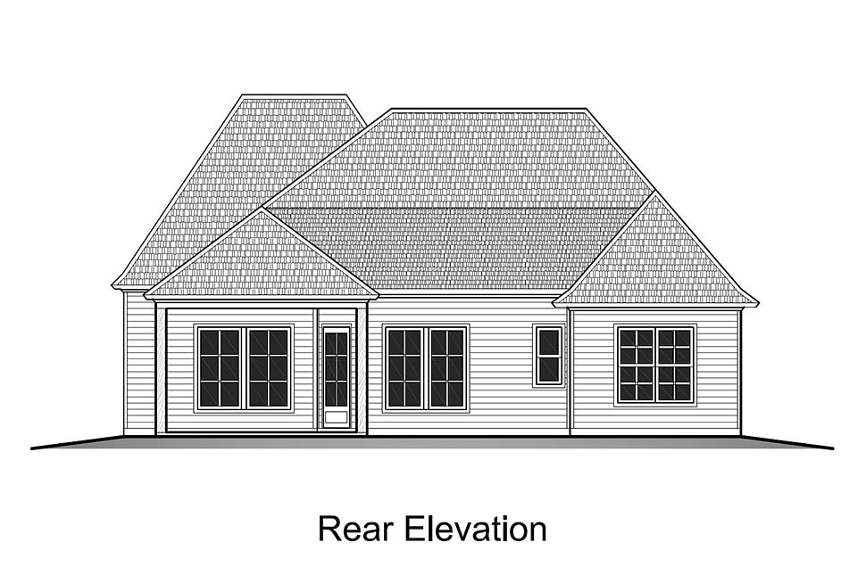 European French Country Rear Elevation of Plan 40323