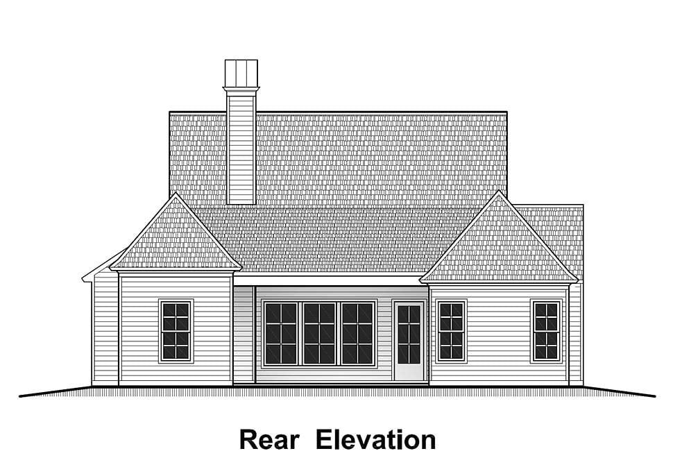 Country French Country Southern Rear Elevation of Plan 40324