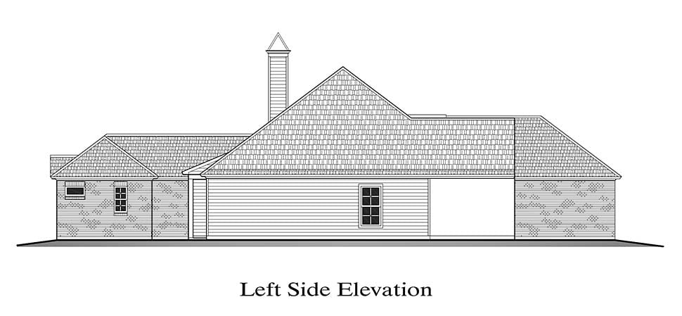 European, French Country Plan with 1980 Sq. Ft., 4 Bedrooms, 2 Bathrooms, 2 Car Garage Picture 3