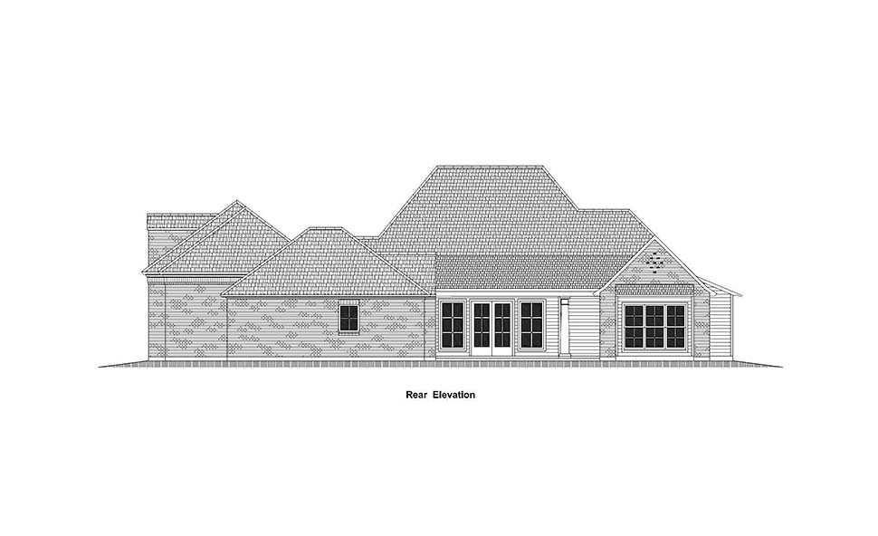 Country French Country Southern Rear Elevation of Plan 40336