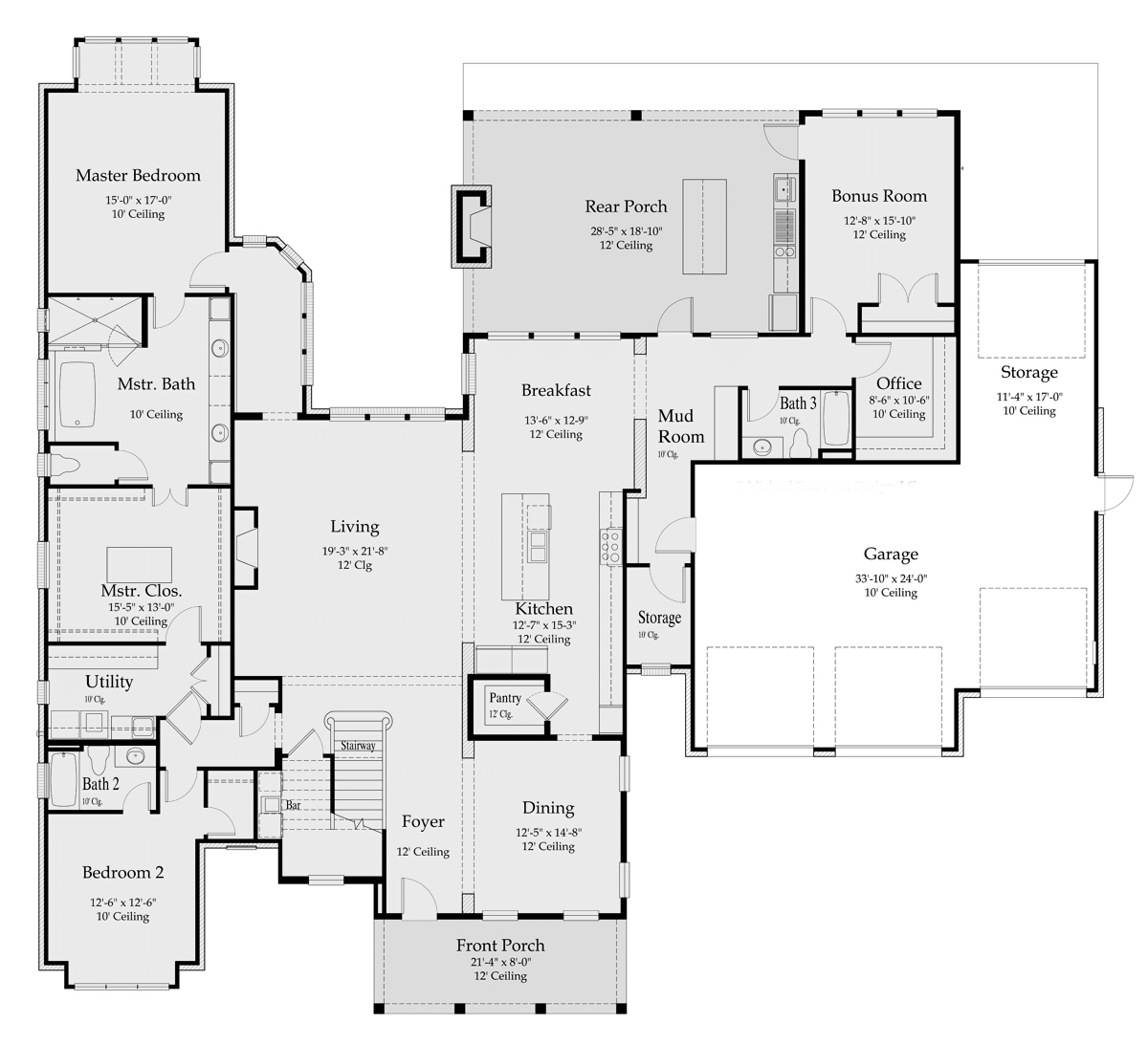 Country Farmhouse Level One of Plan 40347