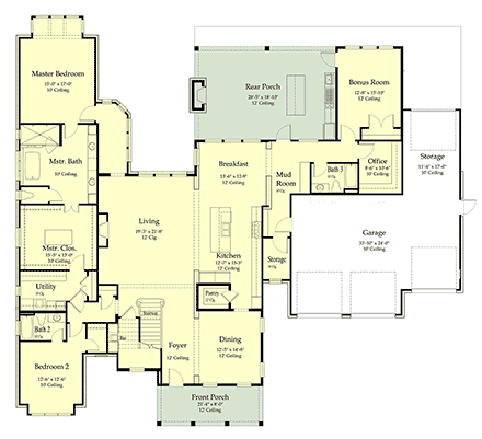 House Plan 40347 First Level Plan
