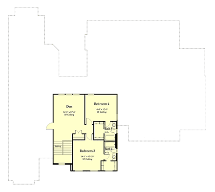 House Plan 40347 Second Level Plan