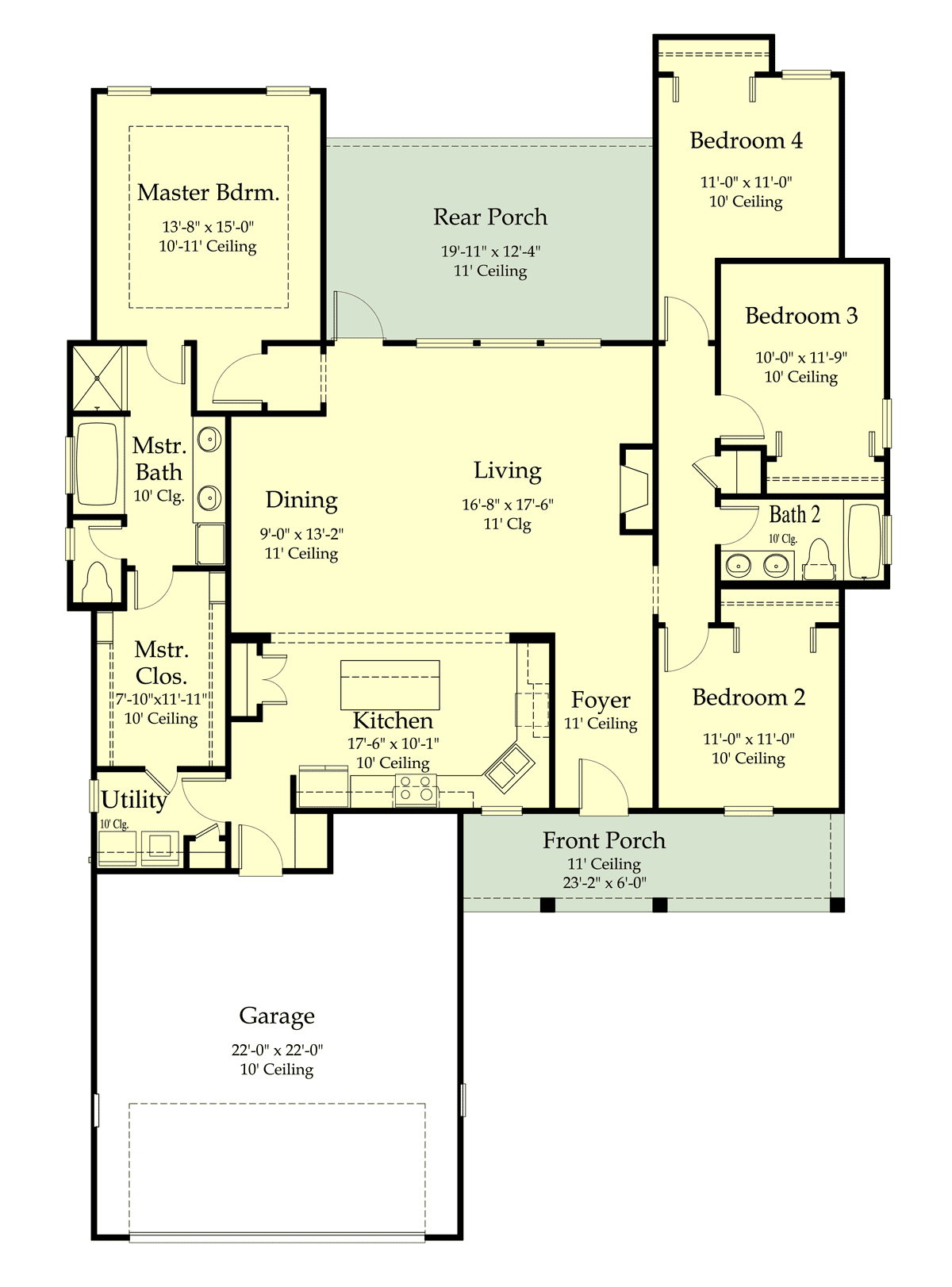 Farmhouse Level One of Plan 40349