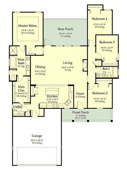 House Plan 40349 First Level Plan
