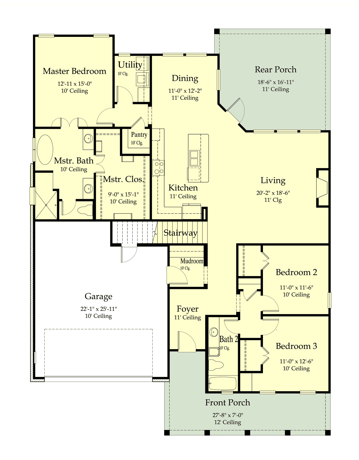 Farmhouse Level One of Plan 40350