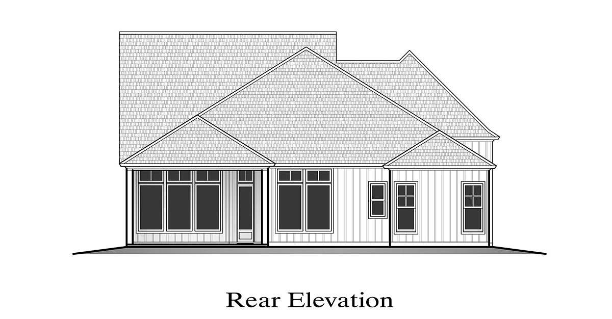 Farmhouse Rear Elevation of Plan 40350