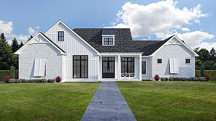 Country Craftsman Traditional Elevation of Plan 40357