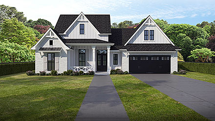 Country Craftsman Farmhouse Elevation of Plan 40358